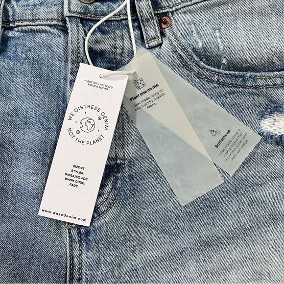 DAZE Bottom Line High Rise Vintage Shorts Distressed Fade 26 - Picture 4 of 10